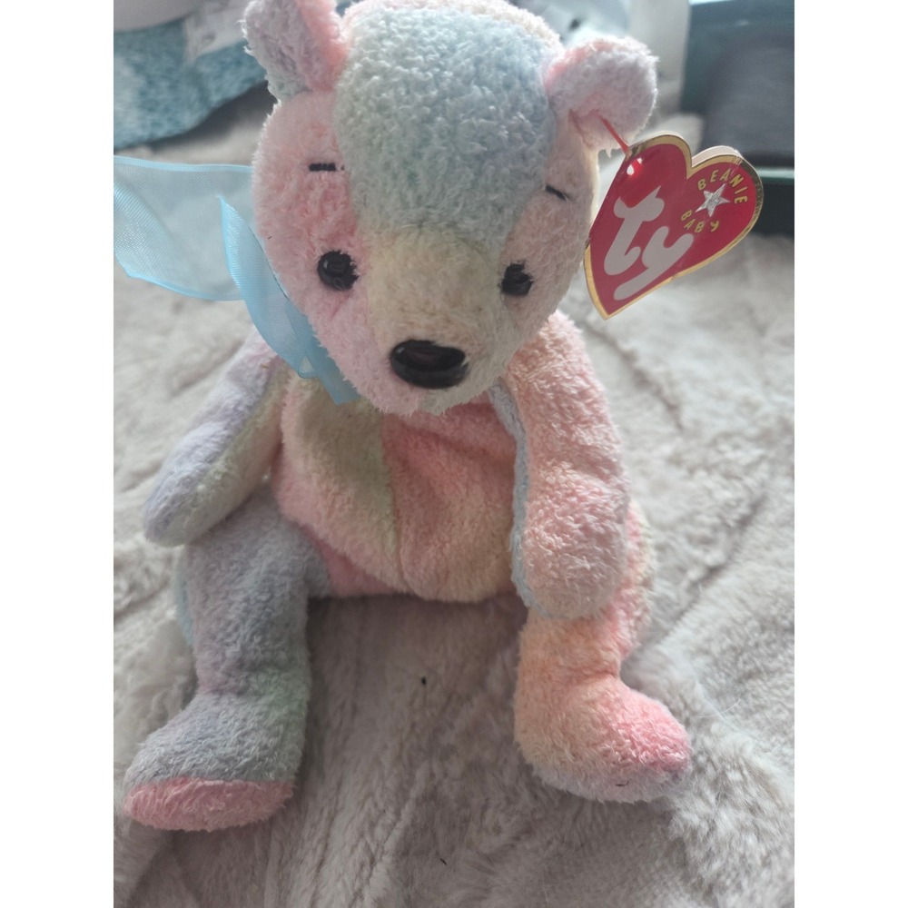Ty Beanie Baby Mellow the Bear Pastel Tie Dye Plush 2000 with Tags 08421043446